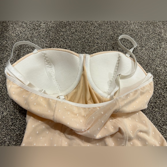 NEW Nude & White Polka Dots Thong Bodysuit - Sizes Small, Medium & Large - Picture 4 of 8